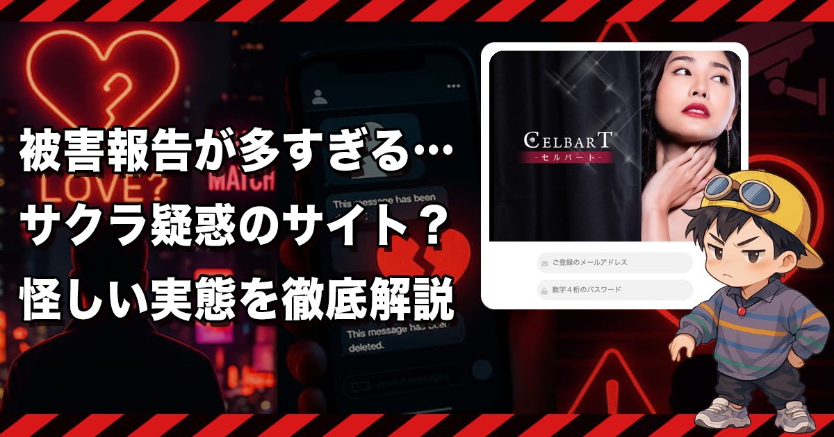 セルバート(セルレート)はサクラだらけの危険な出会い系💔出会えない実態と高額課金の罠を徹底検証